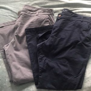 EUC Old Navy Bootcut Blue + Gray Khaki Bundle 18S